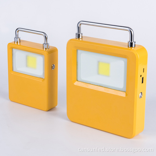 Aluminum Die Cast Phone Charger with Multifunction Cable, Rechargeable Solar LED Portable Light